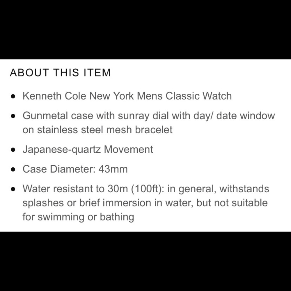 New Kenneth Cole watch Japan movement - Picture 4 of 4